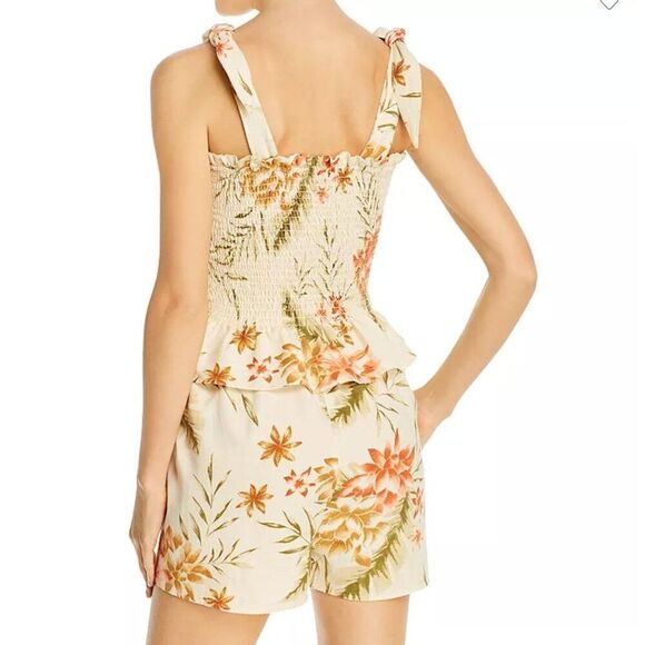 NWT Billabong Hold Tight Floral-Print Smocked Romper, Women's Medium - Picture 2 of 16